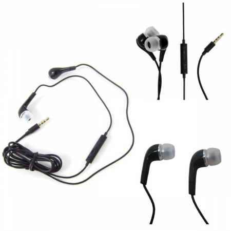 Casti cu microfon, compatibile cu Samsung, EHS64AVFBE i9300 Galaxy S3, control pe fir, cablu 115 cm, conector jack 3.5mm, negre [2]