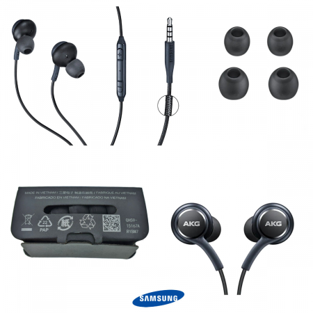 Casti cu microfon, Samsung AKG EO-IG955 GALAXY S10, control pe fir, cablu 115 cm, conector jack 3.5mm, negre [4]