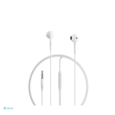 Casti - Casti Devia cu fir Kintone A3 jack 3,5 mm, USB-C, cablu 1.2m, Alb