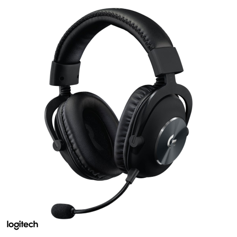 Accesorii Gaming - Casti gaming cu fir Logitech G PRO X cu BLUE VO!CE, difuzoare PRO-G de 50 mm, placa de sunet USB si jack 3,5 mm, microfon detasabil, negru, 981-000818
