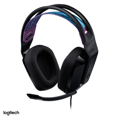 Casti Gaming - Casti gaming cu fir Logitech G335, jack 3,5 mm, difuzoare de 40 mm, microfon flip-to-mute, 240 g, certificate Discord, negru, 981-000978