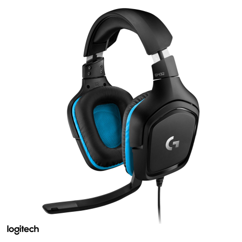 Casti Gaming - Casti gaming cu fir Logitech G432 7.1 Surround, jack 3,5 mm si adaptor USB DAC, difuzoare de 50 mm, DTS Headphone:X 2.0, microfon flip-to-mute, negru, 981-000770