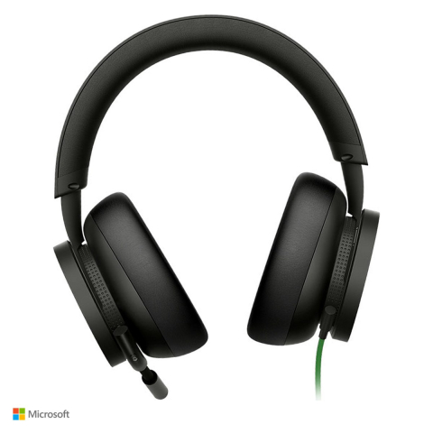 Casti Gaming - Casti gaming cu fir Microsoft Xbox Stereo Headset, jack 3,5 mm, difuzoare de 40 mm, microfon pliabil, comenzi pe casca, negru, 8LI-00017_B1