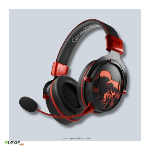 Casti gaming wireless Lexip Game of Thrones Targaryen, 2.4 GHz, Bluetooth si jack 3,5 mm, difuzoare 50 mm, microfon detasabil, autonomie 28 h, LED rosu, TSXLXHS0004 [4]