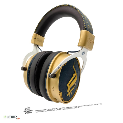 Casti Gaming - Casti gaming wireless Lexip Hogwarts Legacy Ancient Magic, dongle USB 2.4 GHz, Bluetooth si jack 3,5 mm, pana la 28 h, difuzoare de 50 mm, microfon detasabil, WAXLXHS0002