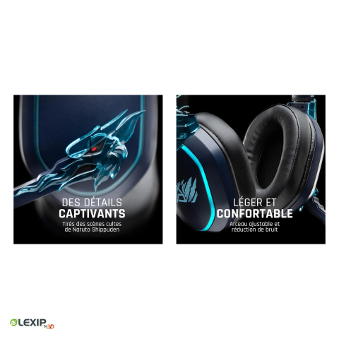 Casti gaming wireless Lexip x Tsume Kakashi Kamui, licenta Naruto Shippuden, Bluetooth 5.1 si jack 3,5 mm, microfon detasabil, serie limitata, TSXLXHS0002 [4]