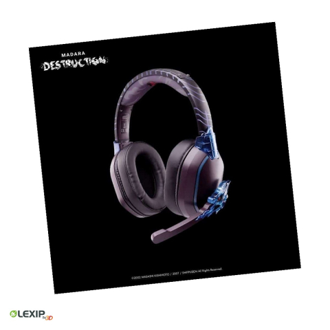 Casti Gaming - Casti gaming wireless Lexip x Tsume Madara Destruction, licenta Naruto Shippuden, Bluetooth 5.1 si jack 3,5 mm, microfon detasabil, serie limitata, TSXLXHS0003