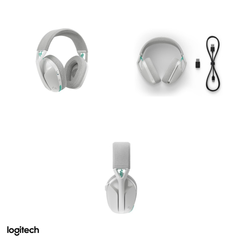 Casti gaming wireless Logitech G321 LIGHTSPEED si Bluetooth 5.2, peste 20 h autonomie, difuzoare de 40 mm, microfon flip-to-mute, 210 g, alb, 981-001569 [3]