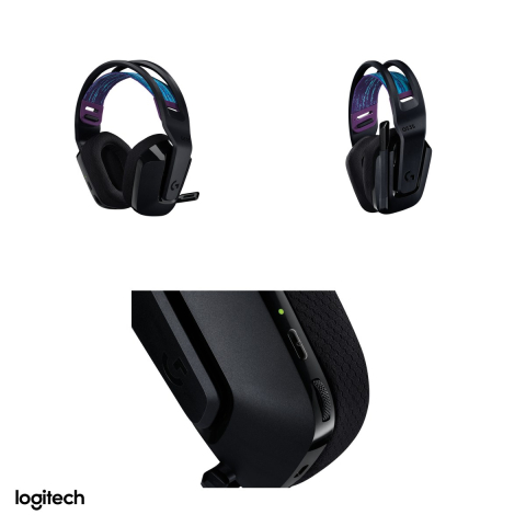 Casti gaming wireless Logitech G535 LIGHTSPEED, pana la 33 h autonomie, difuzoare de 40 mm, microfon flip-to-mute, raza 12 m, certificate Discord, negru, 981-000972 [3]