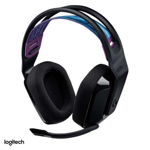 Casti Gaming - Casti gaming wireless Logitech G535 LIGHTSPEED, pana la 33 h autonomie, difuzoare de 40 mm, microfon flip-to-mute, raza 12 m, certificate Discord, negru, 981-000972