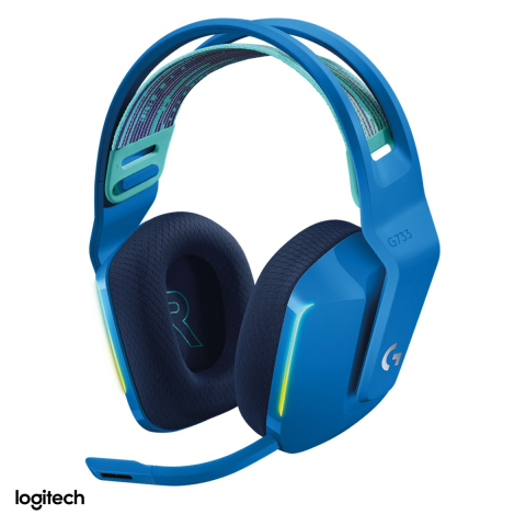 Casti Gaming - Casti gaming wireless Logitech G733 LIGHTSPEED RGB, LIGHTSYNC, pana la 29 h autonomie, microfon detasabil BLUE VO!CE, DTS Headphone:X 2.0, albastru, 981-000943