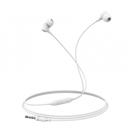Casti cu cablu - Casti in-ear cu microfon, Borofone Melody BM20, conector tip Jack 3.5 mm, control pe fir, lungime cablu 120 cm, albe