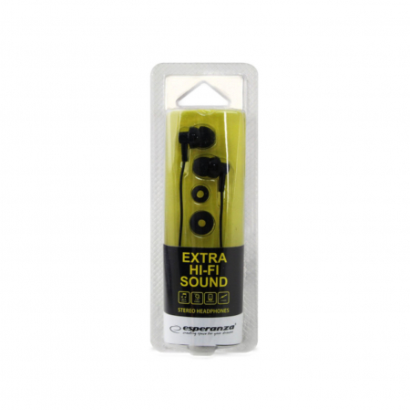 Casti - Casti in-ear cu microfon, Esperanza HI-FI Sound EH124, conector tip Jack 3.5 mm, control pe fir, lungime cablu 120 cm, negre