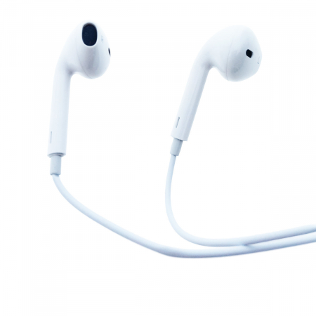 Casti in-ear cu microfon, Fiesta FISEMW20, conector tip Lightning, control pe fir, lungime cablu 120 cm, albe [2]