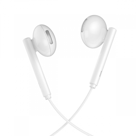 Casti in-ear cu microfon, HOCO L10, pentru smartphone, conector USB Tip C, control pe fir, cablu 115 cm, Alb [2]