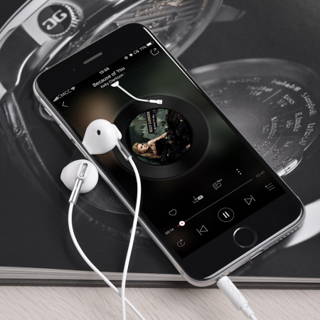 Casti in-ear cu microfon, pentru smartphone, HOCO Sky Sound M57, conector jack 3.5mm 4 pini, cablu 115 cm, Alb [2]