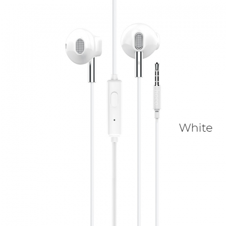 Casti cu cablu - Casti in-ear cu microfon, pentru smartphone, HOCO Sky Sound M57, conector jack 3.5mm 4 pini, cablu 115 cm, Alb
