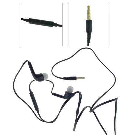 Casti In-Ear cu microfon, J5, HS3303WE, control pe fir, cablu 115 cm, conector jack 3.5mm, negre [2]