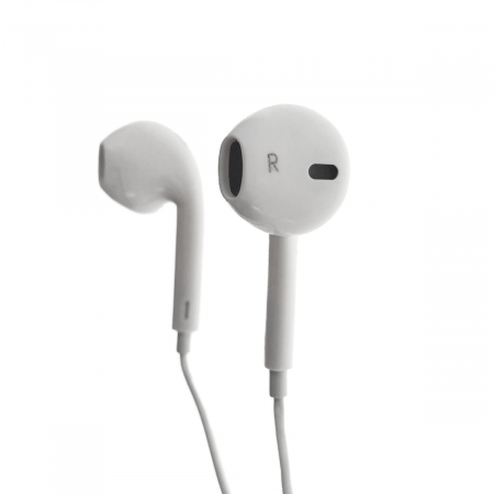 Casti in-ear , cu microfon, pentru telefon, hands-free, control volum pe fir, conector stereo jack 3.5mm, cablu 95cm, albe [1]