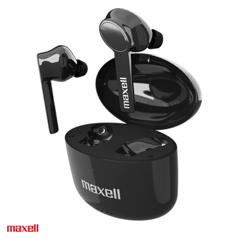 Casti In Ear bluetooth - Casti in-ear fara fir Maxell Bass-13 Sync Up, true wireless, Bluetooth, cu microfon si cutie de incarcare, negre