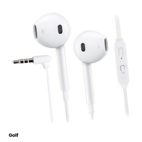 Casti in-ear pentru telefon cu microfon Golf M1, cu fir, alb [0]