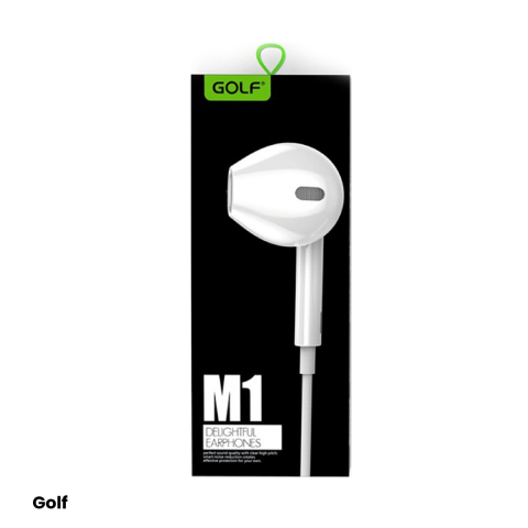 Casti in-ear pentru telefon cu microfon Golf M1, cu fir, alb [3]