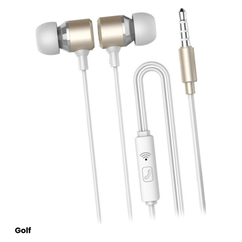 Casti in-ear pentru telefon cu microfon Golf M20, cu fir, auriu [0]