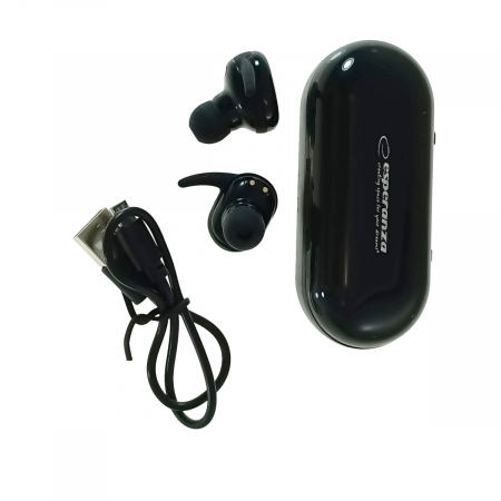 Casti In-Ear wireless, Esperanza Cardera 95826, Bluetooth v.5.0, TWS, cu statie de incarcare, negre [4]