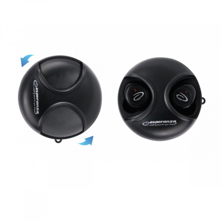 Casti In-Ear wireless TWS, Esperanza Aries, Bluetooth v.5.0, cu statie de incarcare, negre [4]