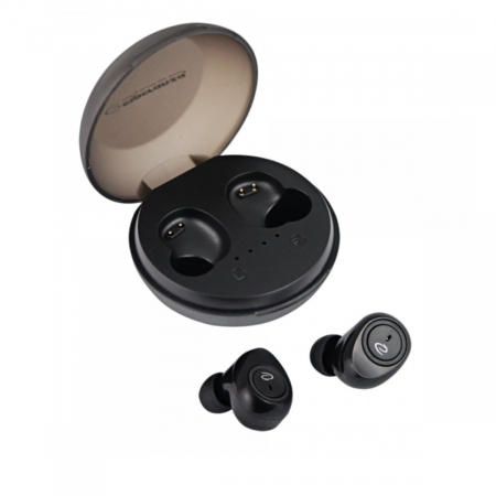 Casti wireless - Casti In-Ear wireless TWS, Esperanza Cetus 95834, Bluetooth v.5.0, cu statie de incarcare, negre