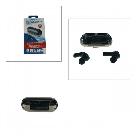 Casti In-Ear wireless TWS, Esperanza Daphnis, Bluetooth v.5.3, cu statie de incarcare, 96000, negre [3]