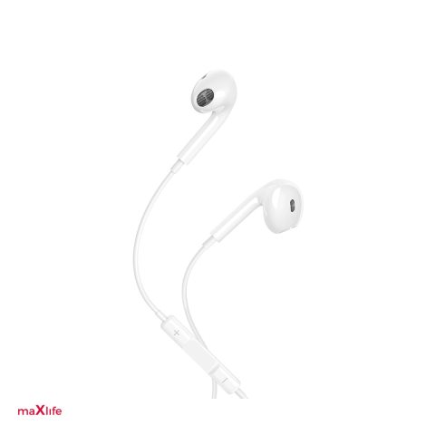 Casti - Casti Maxlife cu fir MXEP-04 USB-C, cablu 1.2m, Alb