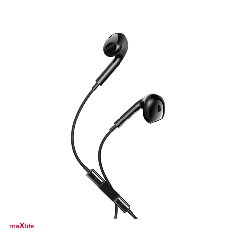 Casti - Casti Maxlife cu fir MXEP-04 USB-C, cablu 1.2m, Negru