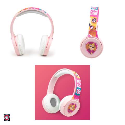 Casti on-ear Paw Patrol, Bluetooth, de copii, roz [3]