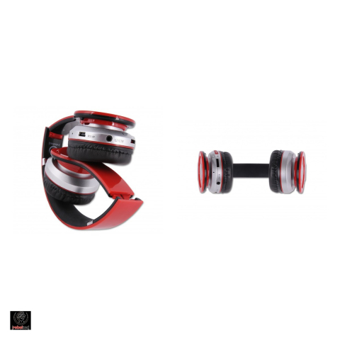 Casti on-ear Rebeltec Crystal, Bluetooth, cu microfon, pliabile, rosii [3]