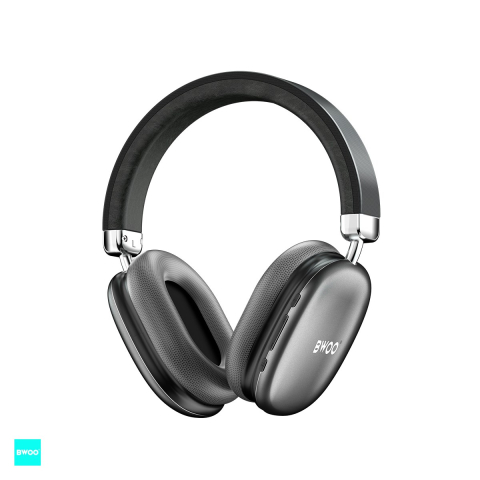 Accesorii IT - Casti over-ear BWOO BW-585, Bluetooth, gri