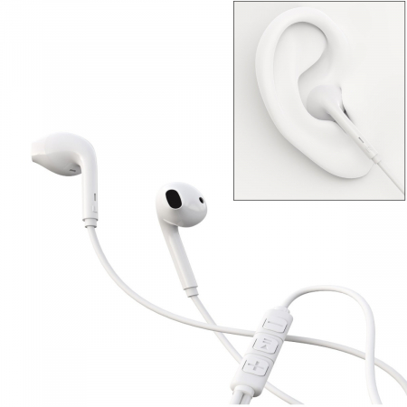 Casti semi-in-ear cu microfon, cablu 120cm si conector USB Tip C, Kintone A3 Digital, control pe fir, decodare digitala, pentru smartphone, albe [1]