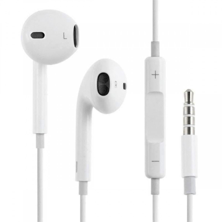 Casti cu cablu - Casti stereo in-ear cu microfon, HOCO M1, conector Tip Jack 3.5 mm tata, control pe fir, lungime cablu 120 cm, albe