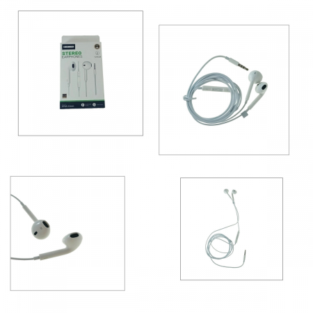 Casti stereo in-ear cu microfon, Jellico EP2A, conector tip Jack 3.5 mm tata, control pe fir, lungime cablu 120 cm, albe [4]