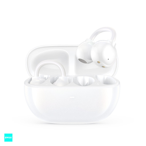 Accesorii IT - Casti true wireless BWOO BW39, Bluetooth, cu microfon, pentru sport, rezistente la apa, albe