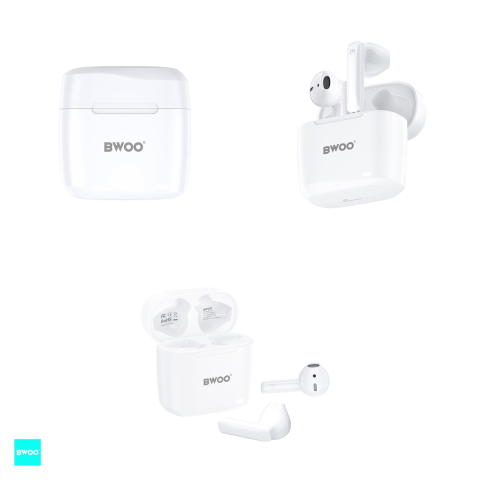 Casti true wireless BWOO BW94, Bluetooth, albe [3]