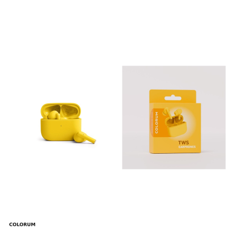 Casti true wireless Colorum CTWS-05, Bluetooth, cu microfon, galbene [3]