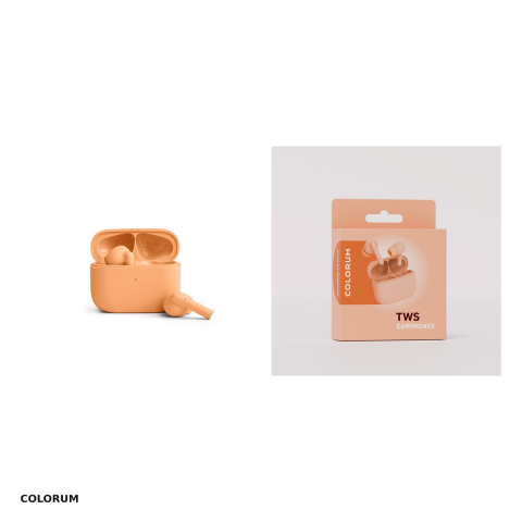 Casti true wireless Colorum CTWS-14, Bluetooth, cu microfon, portocalii [3]