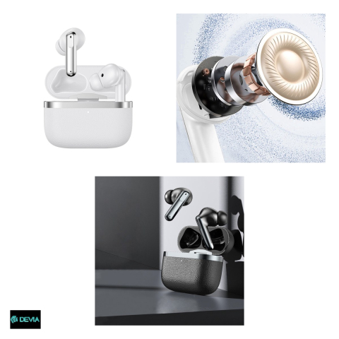 Casti true wireless Devia TWS Ultra1, Bluetooth, cu ANC, negre [3]