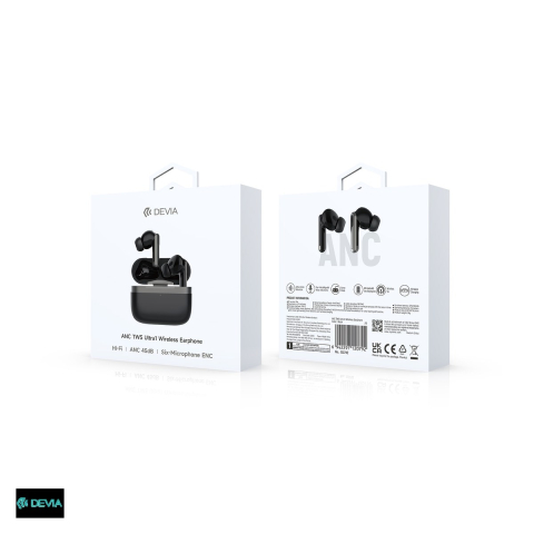 Casti true wireless Devia TWS Ultra1, Bluetooth, cu ANC, negre [4]
