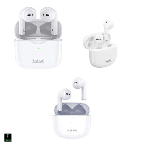 Casti true wireless T-Phox TWS-10, Bluetooth, cu ANC, albe [3]