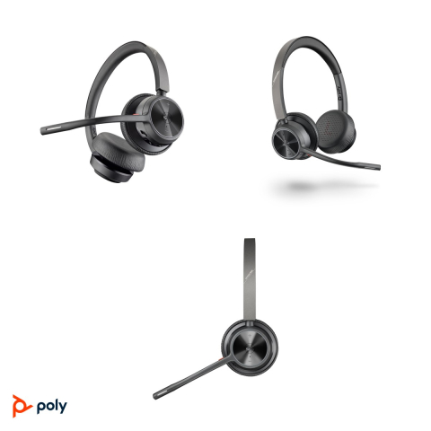 Casti wireless HP Poly Voyager 4320 Microsoft Teams, Bluetooth 5.1 cu adaptor BT700 USB-C, pana la 24 h convorbire, doua microfoane cu anulare a zgomotului, negru, 77Z30AA [3]