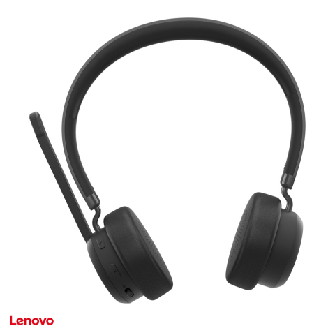 Casti - Casti wireless Lenovo Wireless Stereo Headset, Bluetooth 5.3 multipoint, pana la 31 h convorbire, 3 microfoane cu ENC, difuzoare de 40 mm, negru, 4XD1Q30302