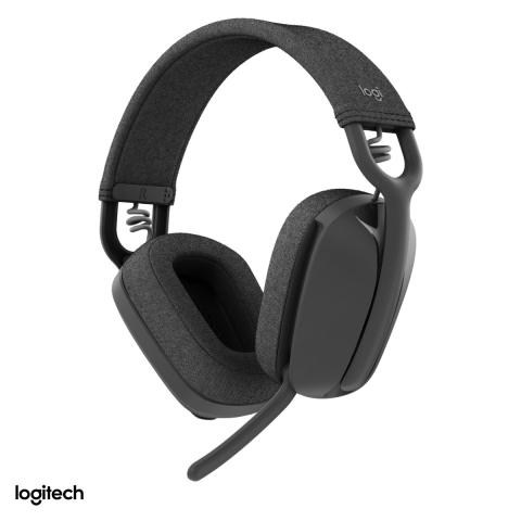 Casti - Casti wireless over-ear Logitech Zone Vibe 100, Bluetooth 5.2 multipoint, pana la 20 h ascultare, microfon flip-to-mute, 185 g, grafit, 981-001213