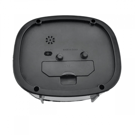 Ceas de masa cu alarma, afisaj analog, alimentare 1 x AA, cadran negru, 124 x 105 x 40 mm, fond alb [4]